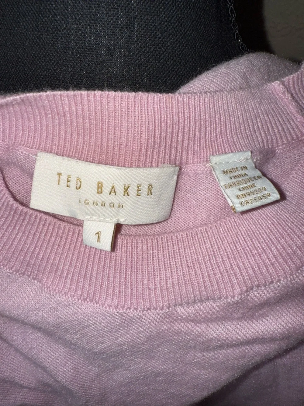 Ted Baker Kaleese Pink Pleated Floral Back‎ Sweater Silk Blend High-Low knit- S